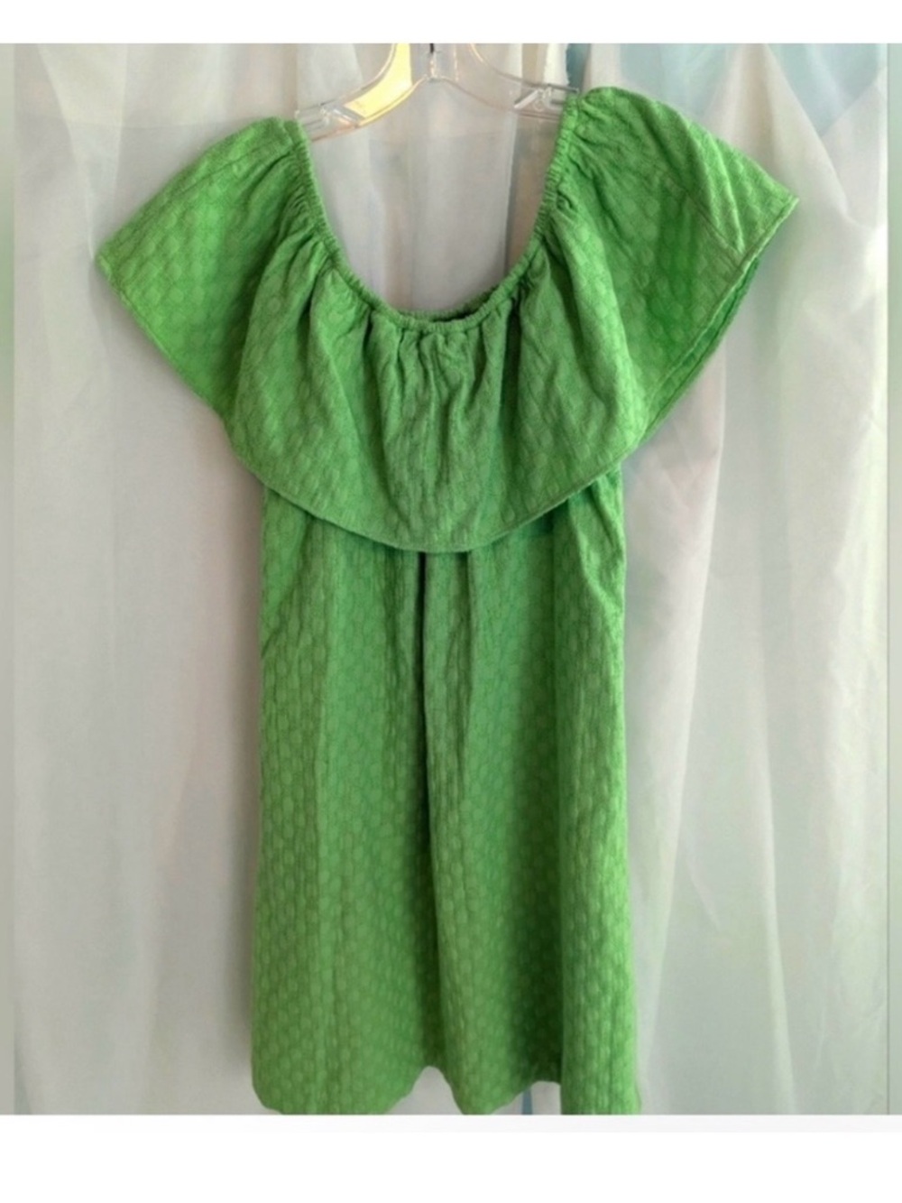 crown & ivy Mint Green Off-Shoulder Ruffle Dress